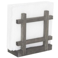 Vintage Gray Rustic Wood Cross-Corner Napkin Holder for wholesale