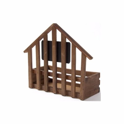 Wood storage box Retro flower pot Carbonization wood fence Flower baskets Small potted plants family office flower basket