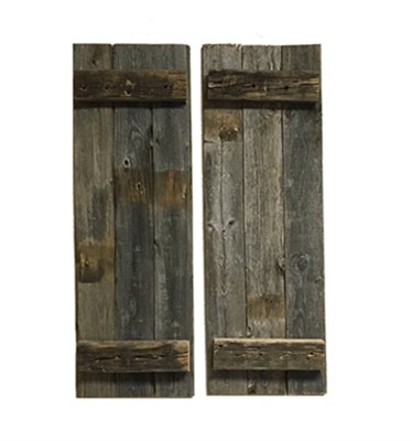 Barn Set of 2 Wood Rustic Decorative Shutter