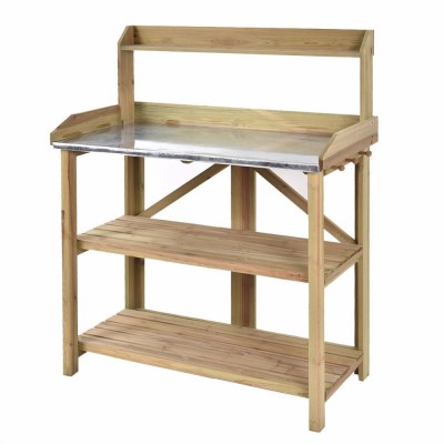 Outdoor Garden Shelf wooden Potting Work Bench Station Planting Workbench