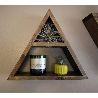 CUSTOM COLOR - Display Shelf - Geometric Wall Shelves - Dorm Decor - Wood Triangle Shelf