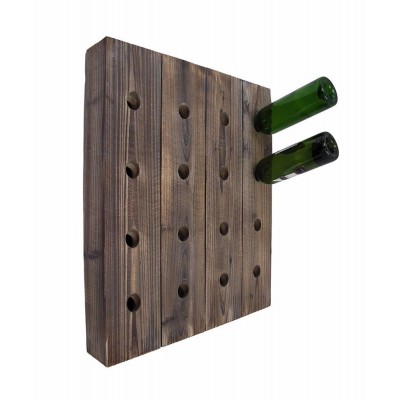 Wall Mounted 16 Bottle Rustic Wooden Wine Rack