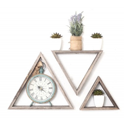 Barnwood USA Rustic Triangles Set of 3 Barnwood Wood Triangles Weathered Gray Retro triangle frame