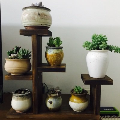 Wood Flower Terrace Living Room Floor Shelves Plant Multifunctional Flower Display Stands Wood Pot Shelf Storage Rack